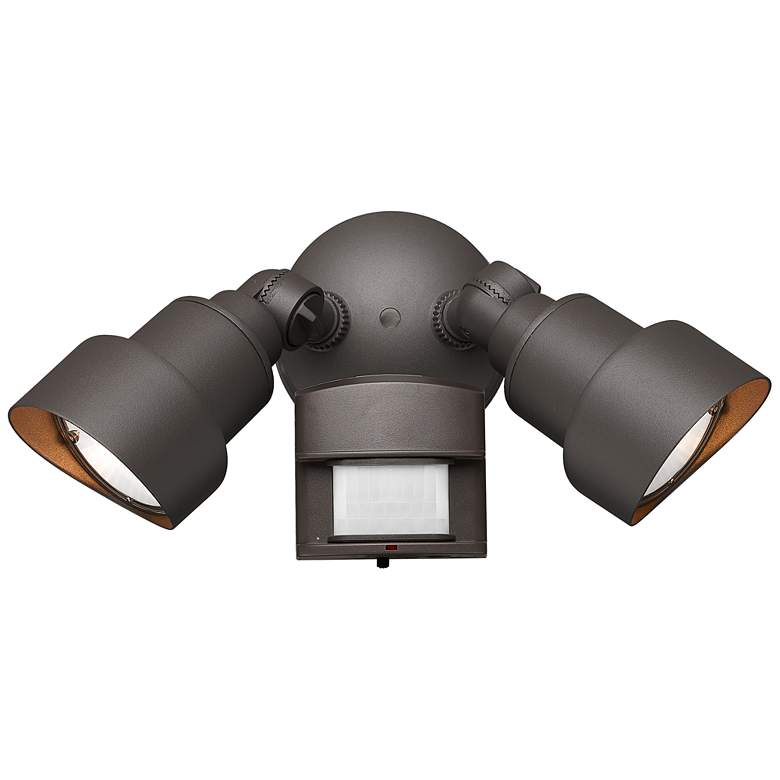 Image 1 2-Light Bronze LED Adjustable Head Floodlight With Motion Sensor