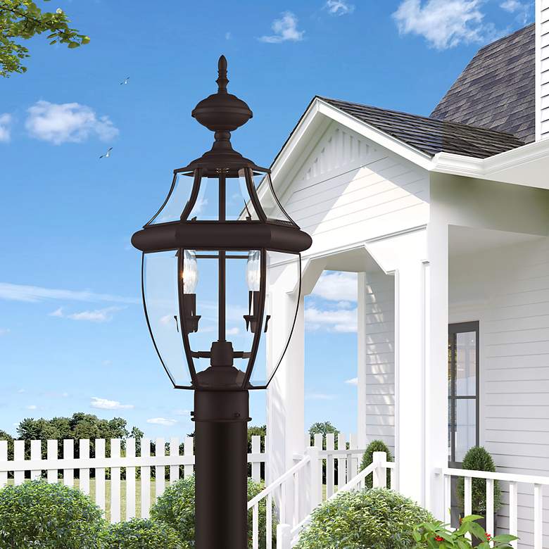 Image 5 2 Light Bronze Outdoor Post Top Lantern more views