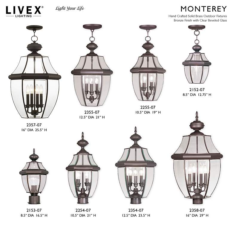 Image 7 2 Light Bronze Outdoor Post Top Lantern more views