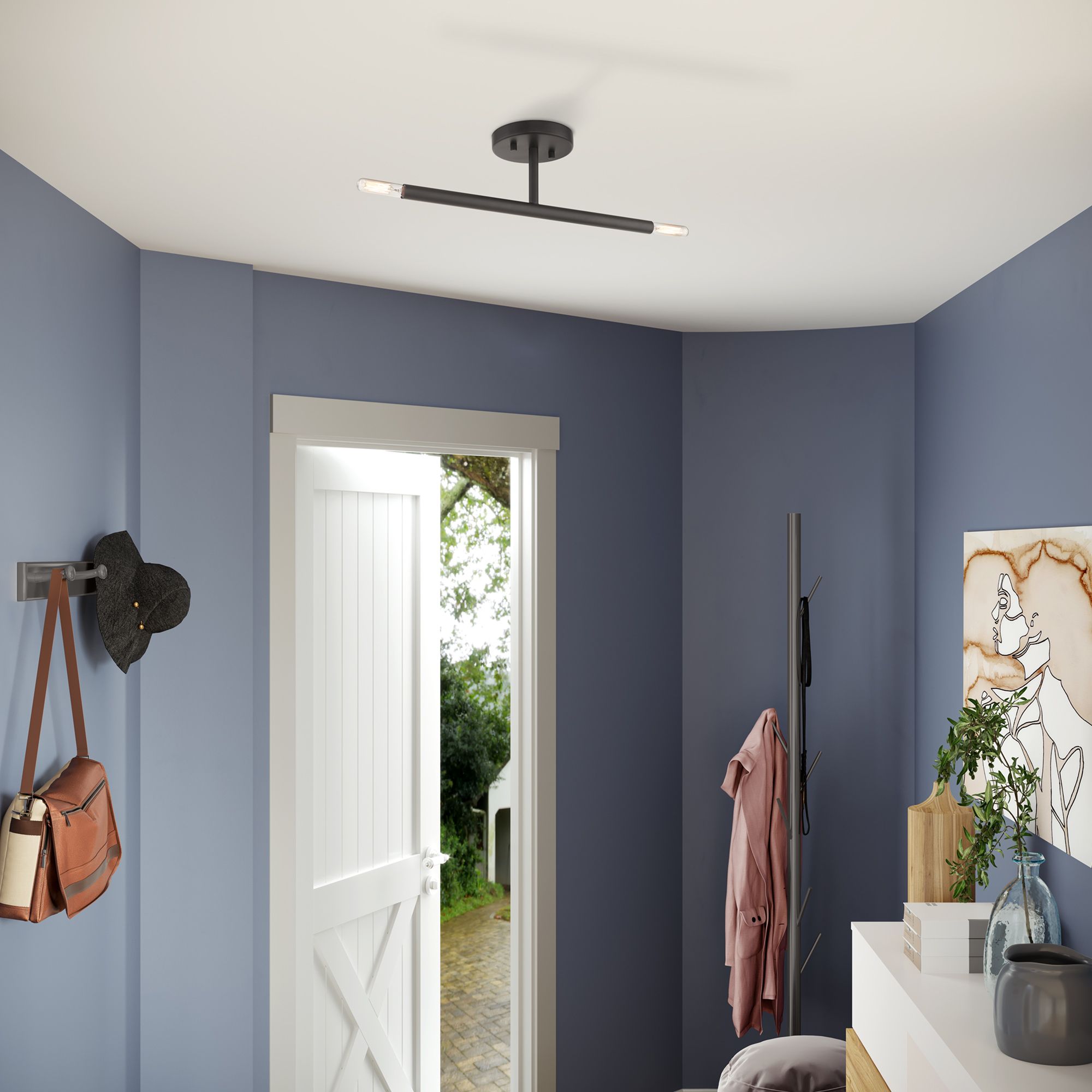 2 Light Bronze Semi-Flush