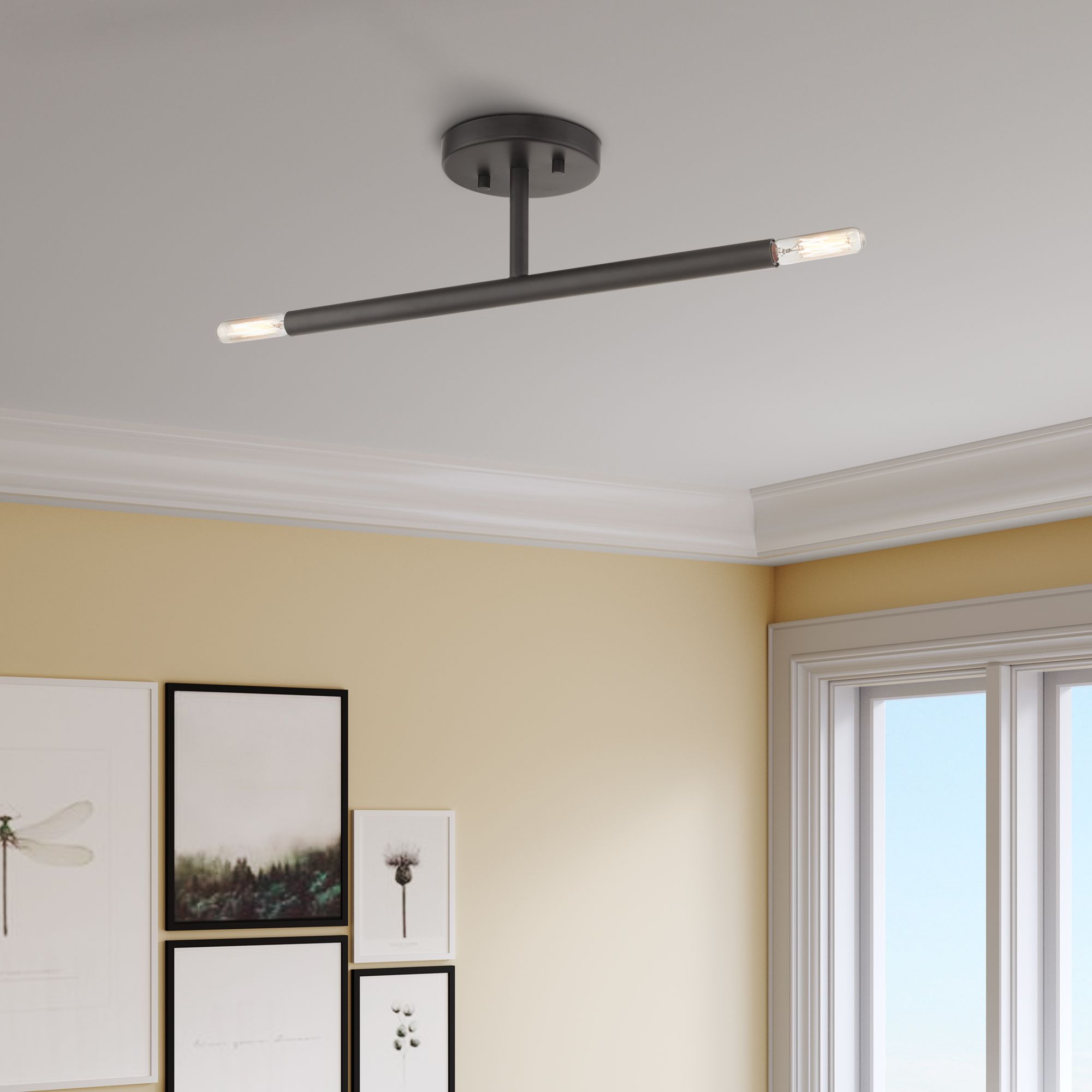 2 Light Bronze Semi-Flush