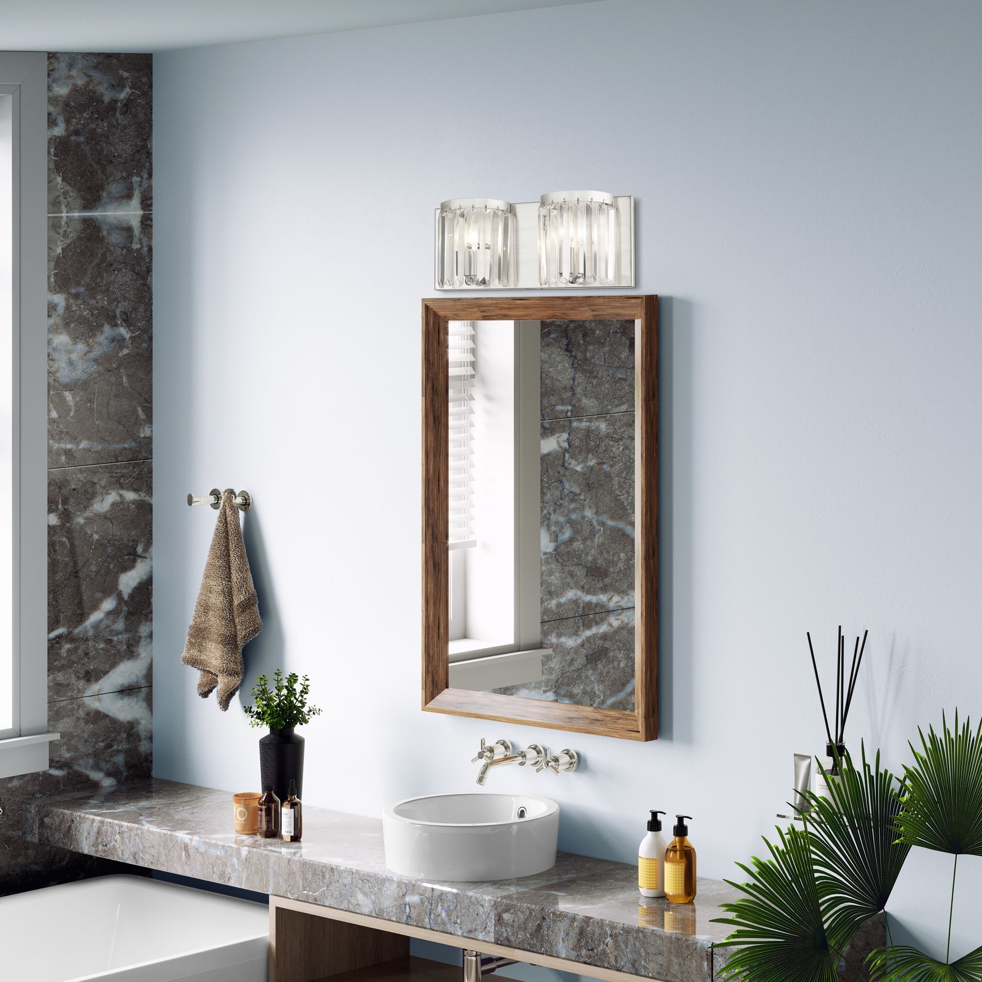 2 Light Brushed Nickel ADA Bath Vanity