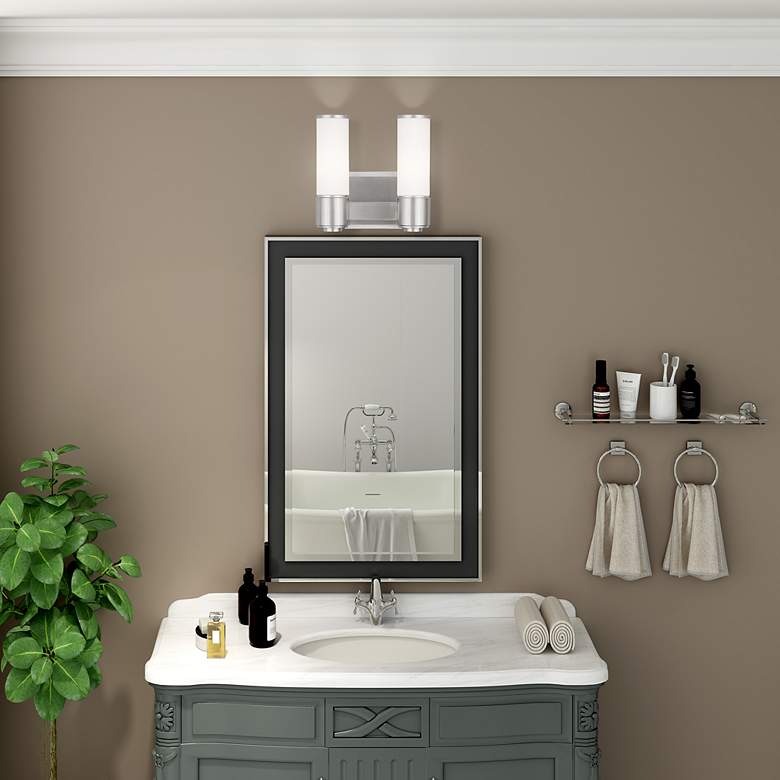 Image 3 2 Light Brushed Nickel ADA Wall Sconce/Bath Vanity more views