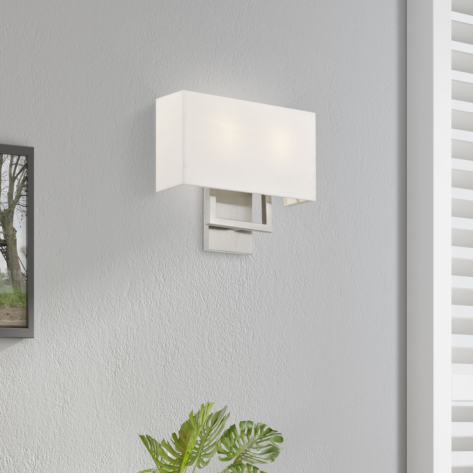 2 Light Brushed Nickel ADA Wall Sconce