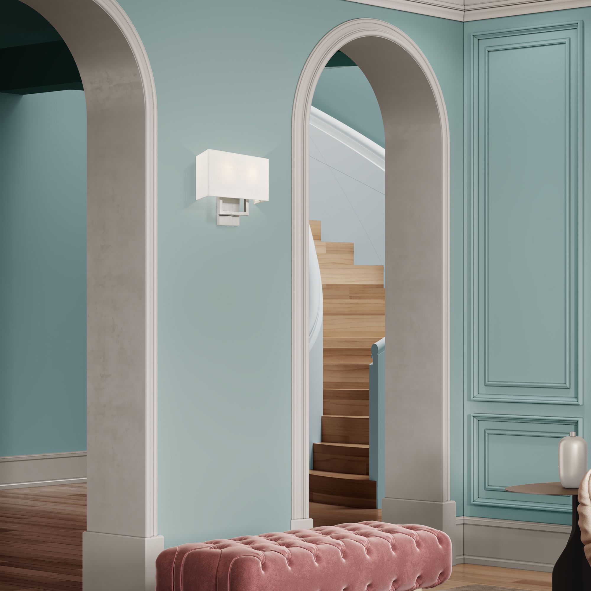 2 Light Brushed Nickel ADA Wall Sconce