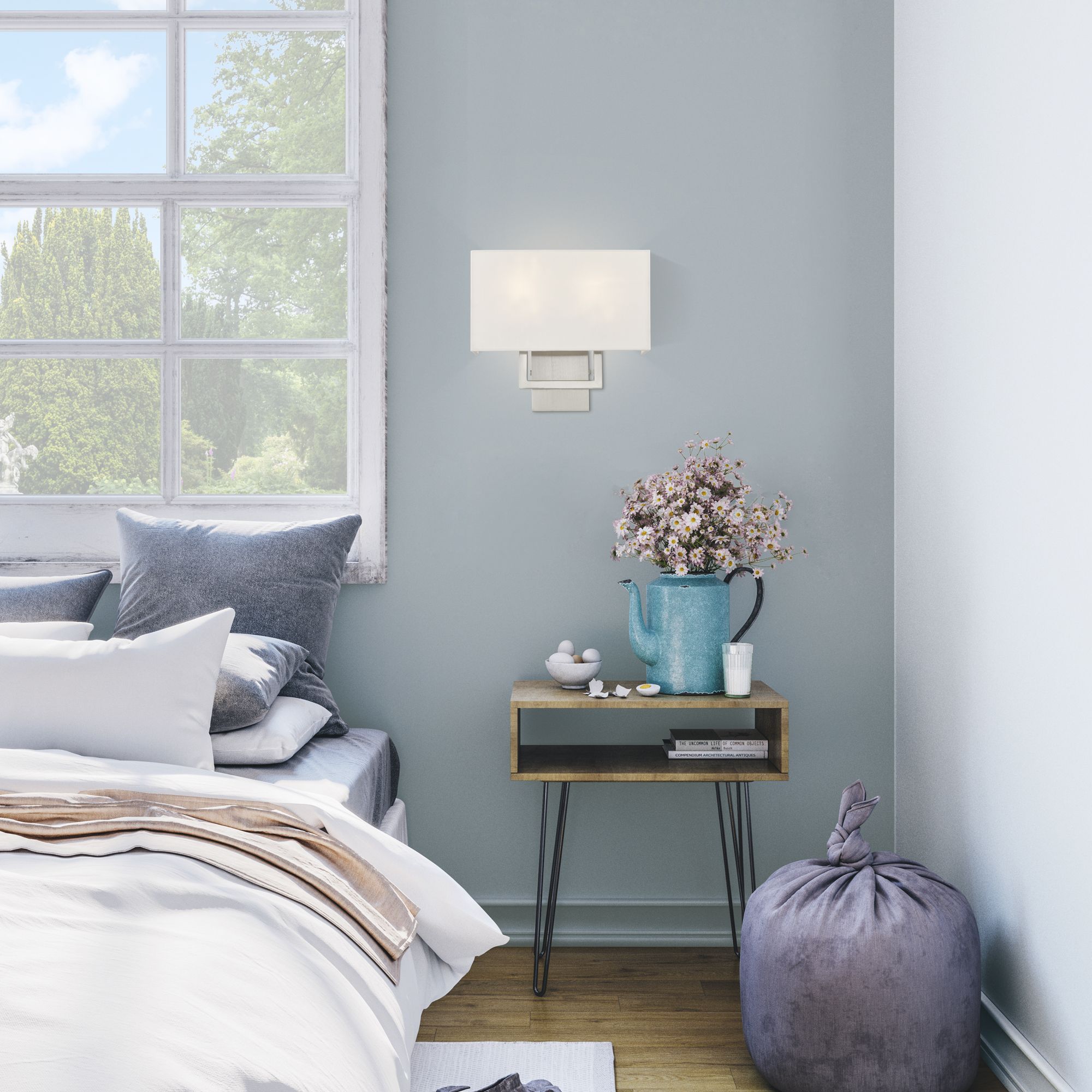 2 Light Brushed Nickel ADA Wall Sconce