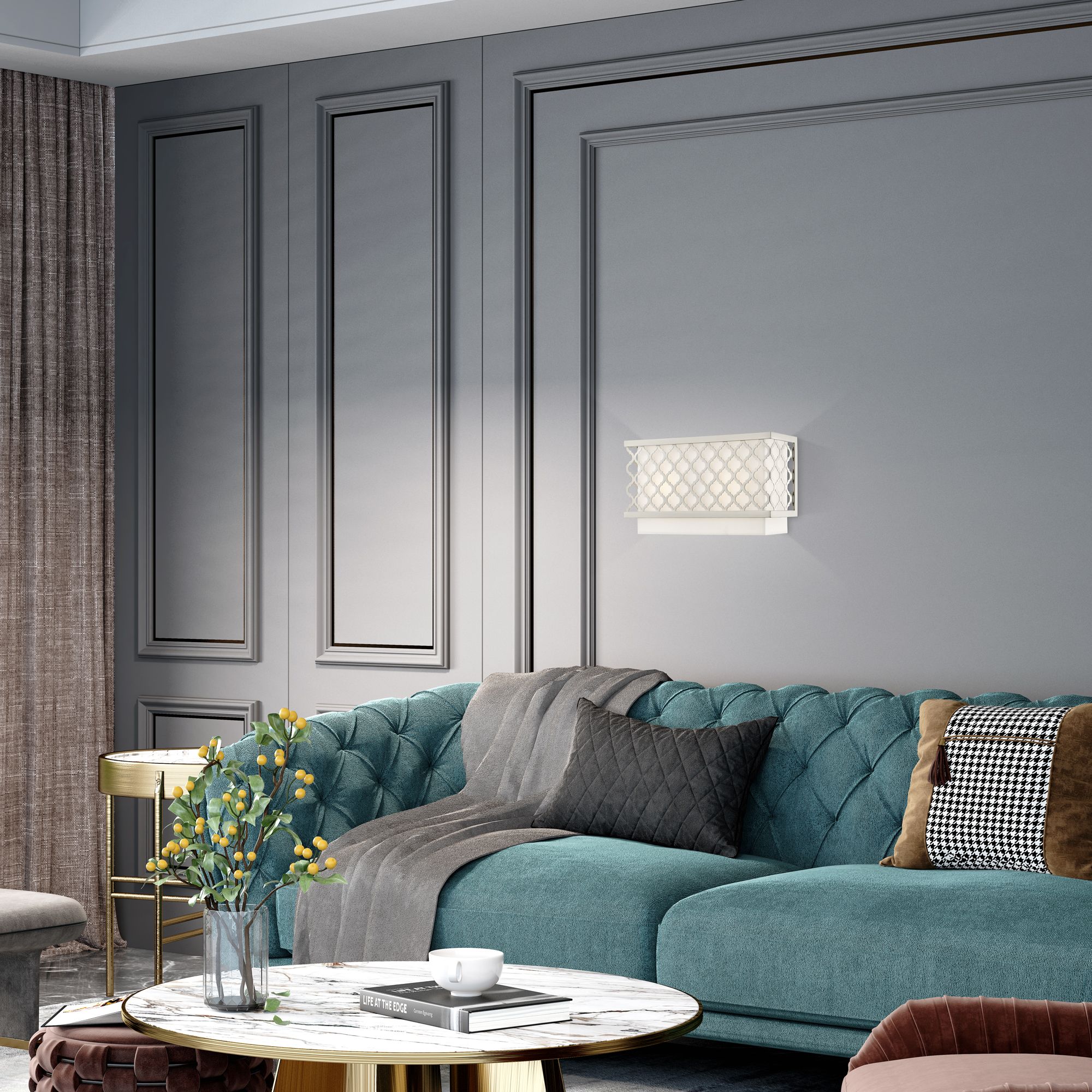 2 Light Brushed Nickel ADA Wall Sconce