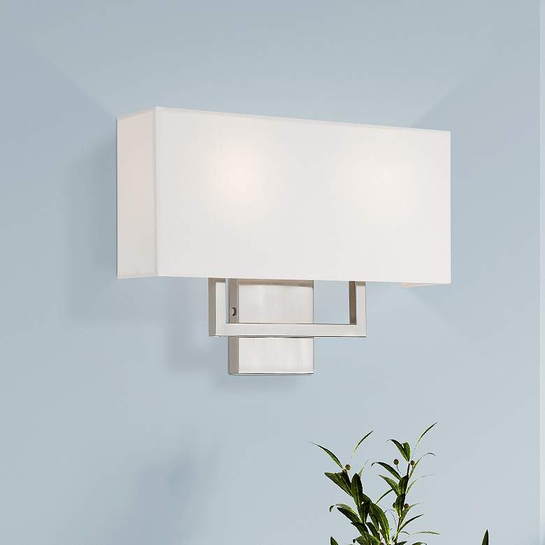 Image 1 2 Light Brushed Nickel ADA Wall Sconce