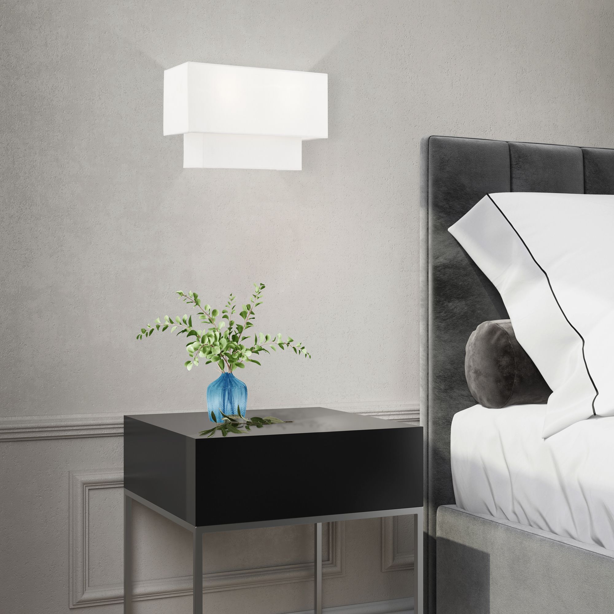 2 Light Brushed Nickel ADA Wall Sconce