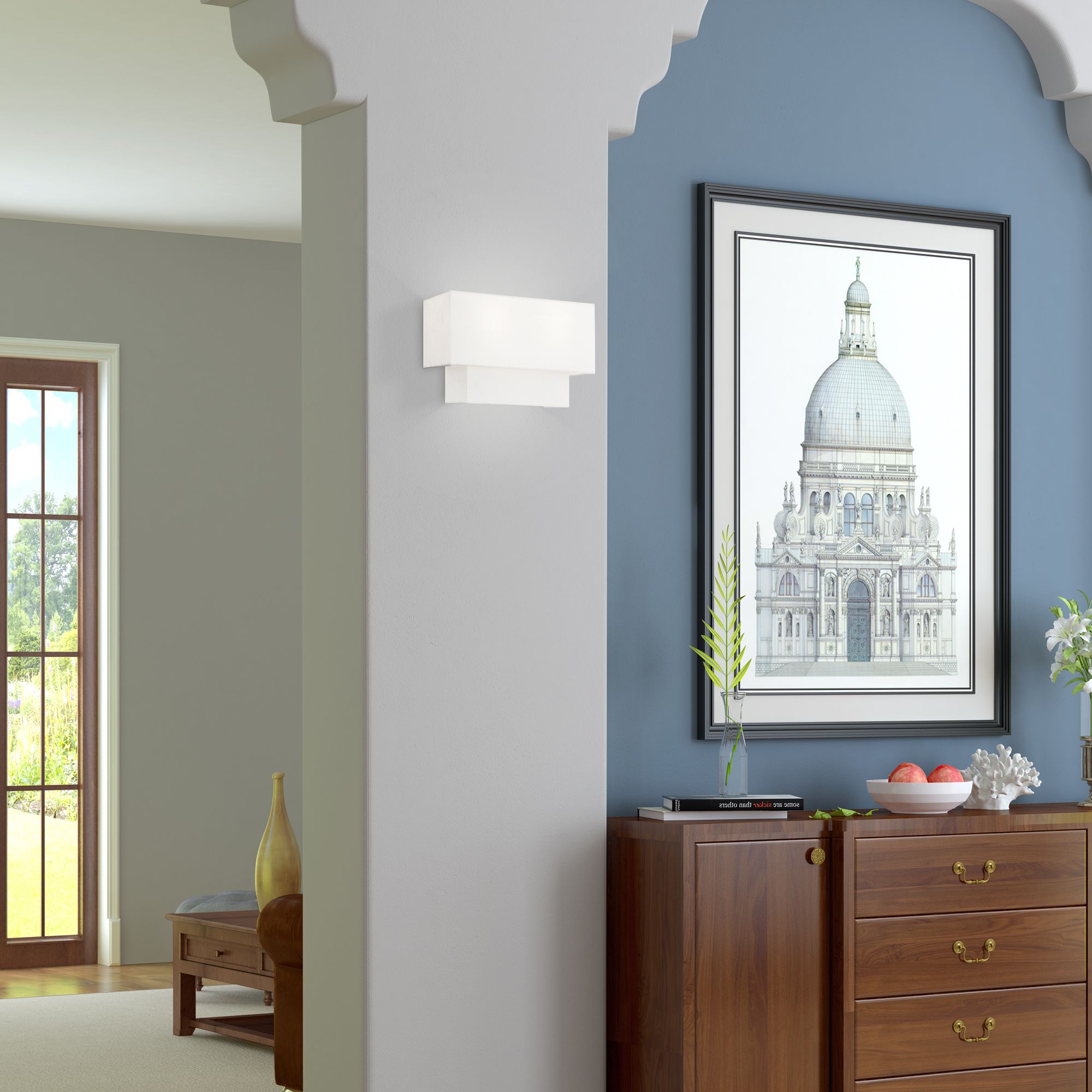 2 Light Brushed Nickel ADA Wall Sconce