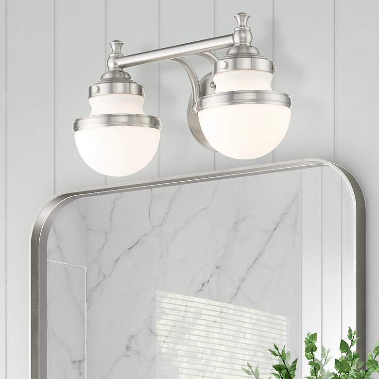 Image 1 2 Light Brushed Nickel Bath Vanity