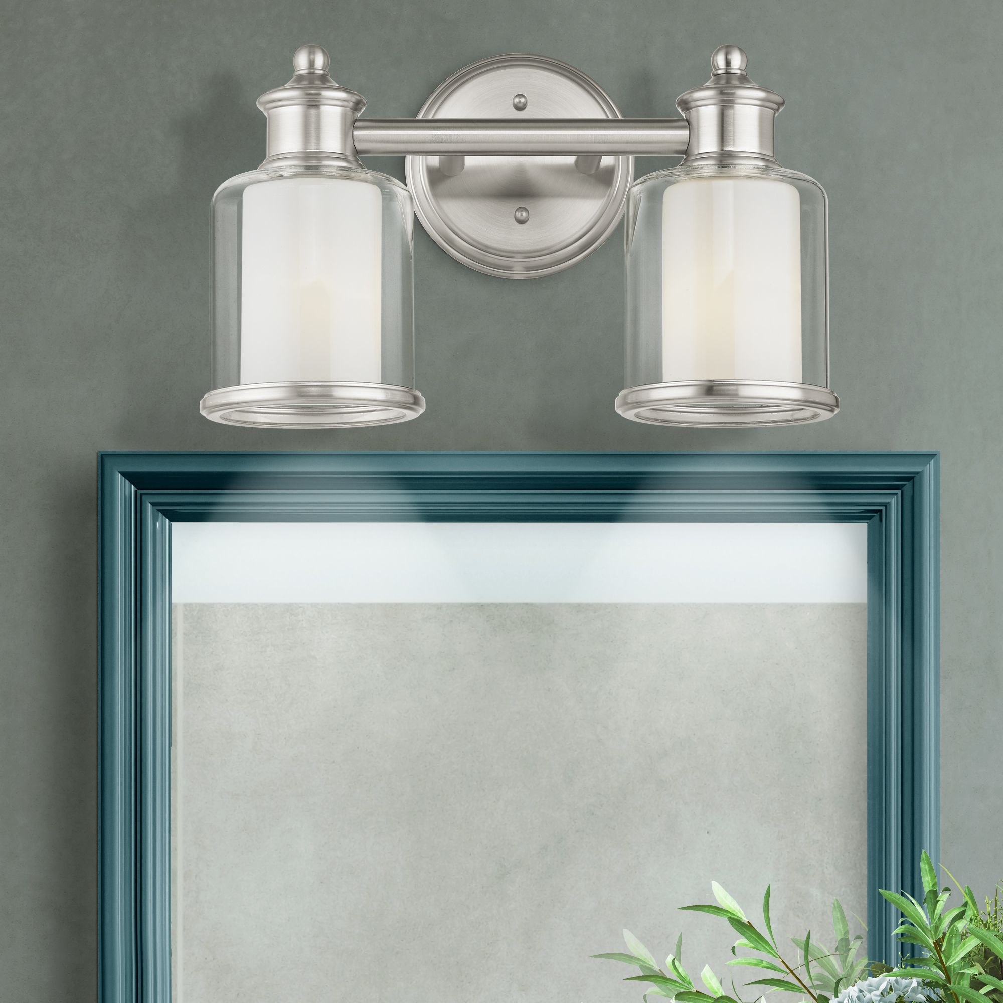 2 Light Brushed Nickel Bath Vanity