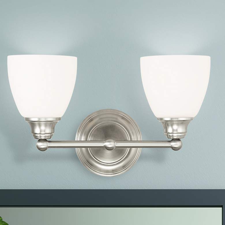 Image 1 2 Light Brushed Nickel Bath Vanity
