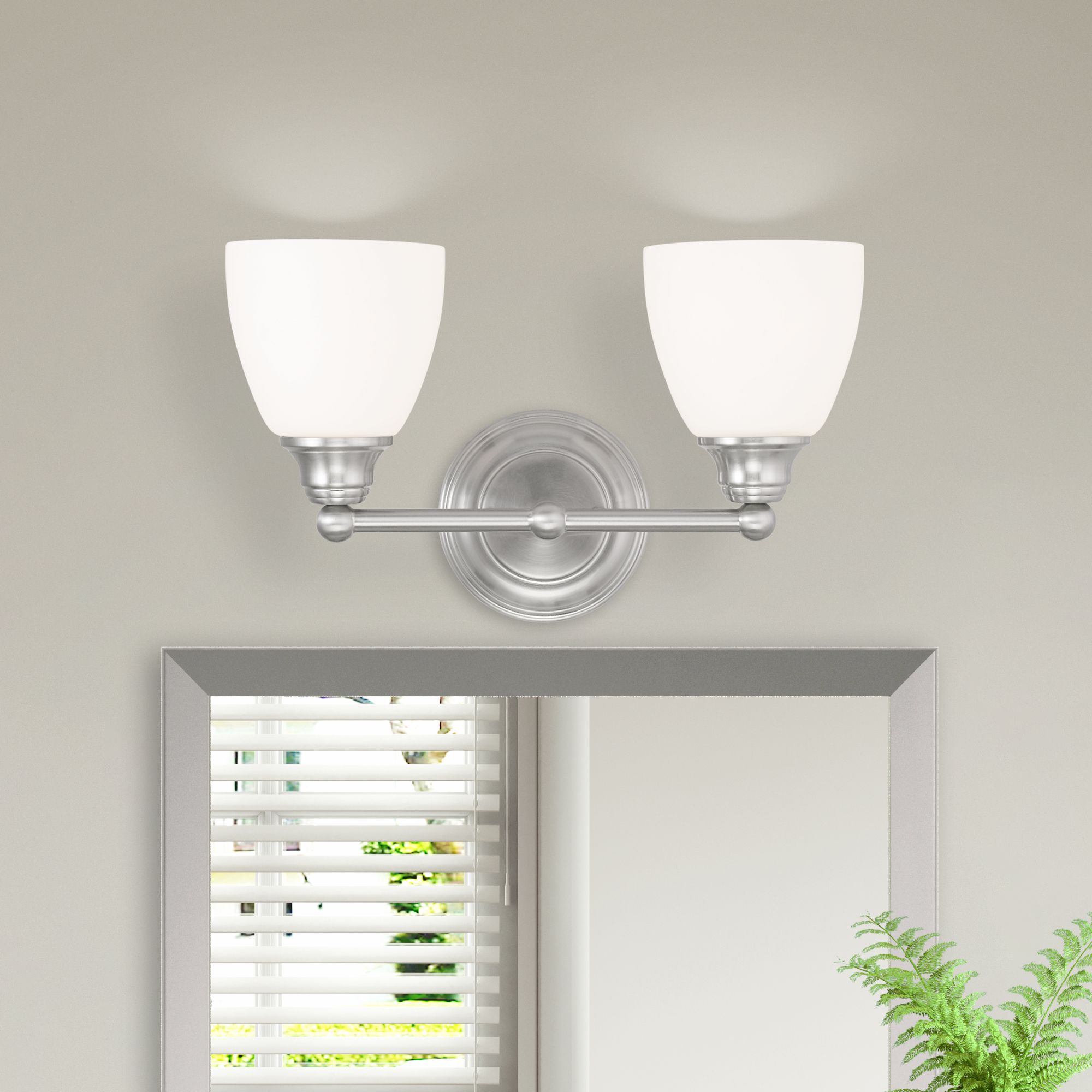 2 Light Brushed Nickel Bath Vanity