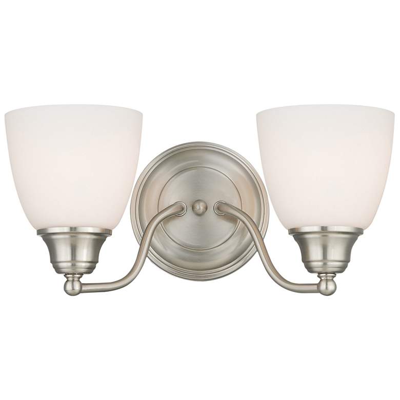 2 Light Brushed Nickel Bath Vanity - #566X5 | Lamps Plus