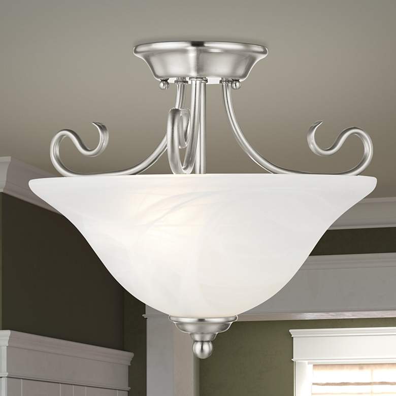 Image 1 2 Light Brushed Nickel Ceiling Mount