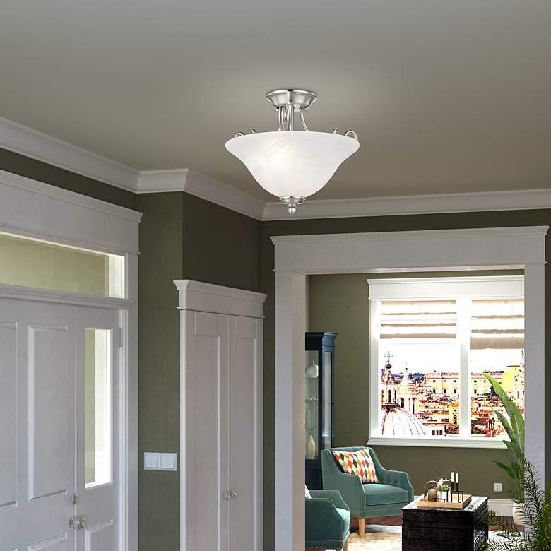 Image 6 2 Light Brushed Nickel Ceiling Mount more views