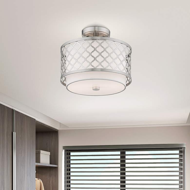 Image 1 2 Light Brushed Nickel Ceiling Mount