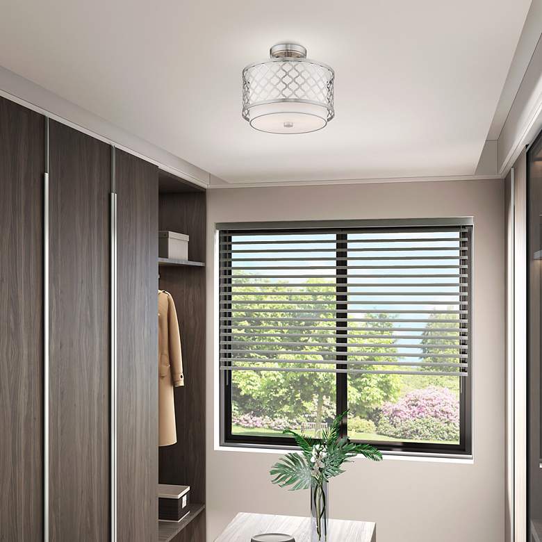 Image 6 2 Light Brushed Nickel Ceiling Mount more views