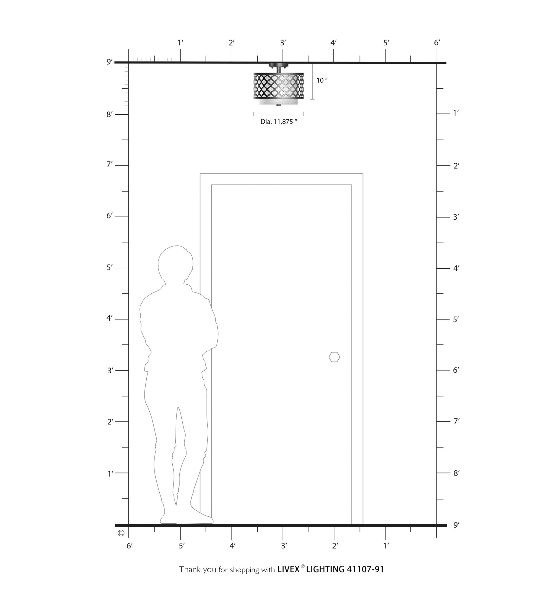 2 Light Brushed Nickel Ceiling Mount