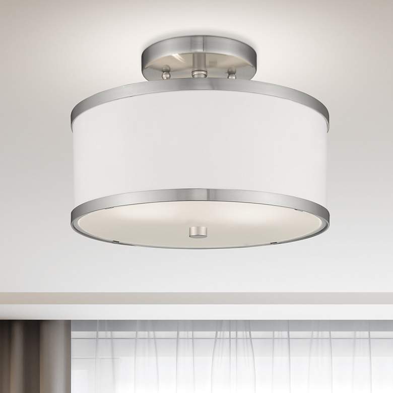 Image 1 2 Light Brushed Nickel Ceiling Mount