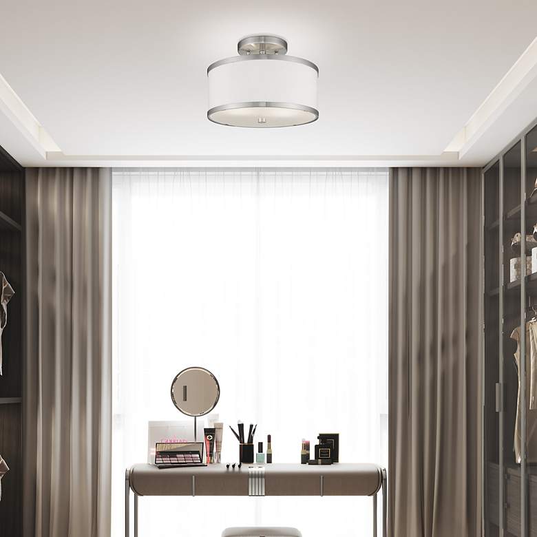 Image 7 2 Light Brushed Nickel Ceiling Mount more views