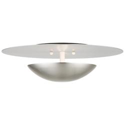 2 Light Brushed Nickel Large Semi-Flush/ Wall Sconce