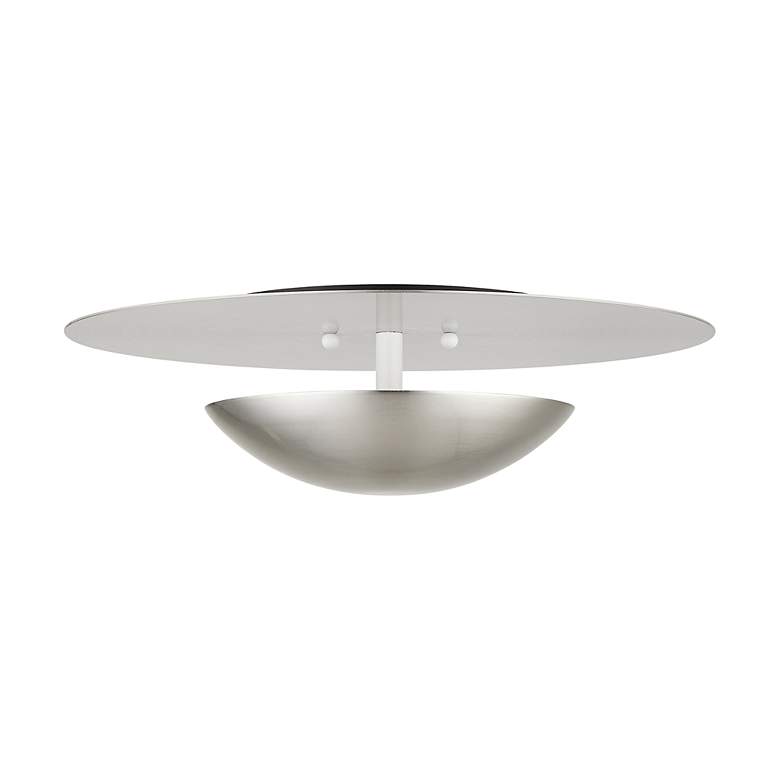 Image 3 2 Light Brushed Nickel Large Semi-Flush/ Wall Sconce more views