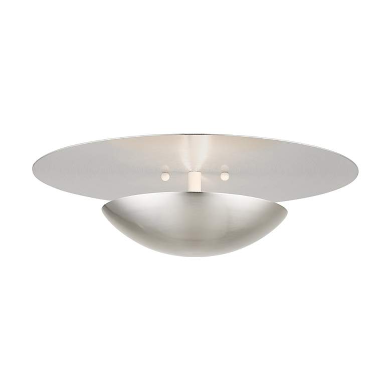 Image 4 2 Light Brushed Nickel Large Semi-Flush/ Wall Sconce more views
