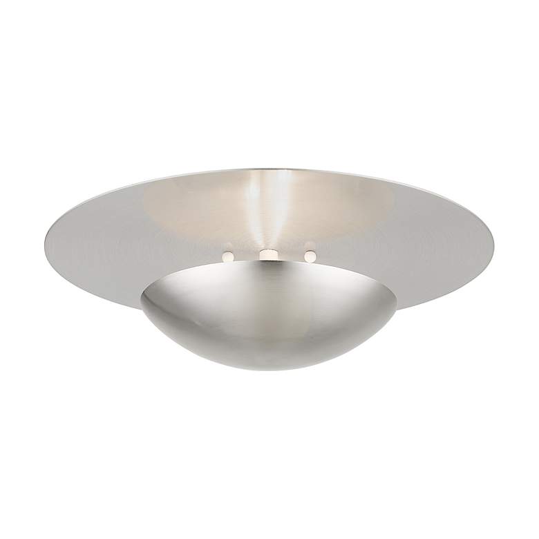 Image 5 2 Light Brushed Nickel Large Semi-Flush/ Wall Sconce more views