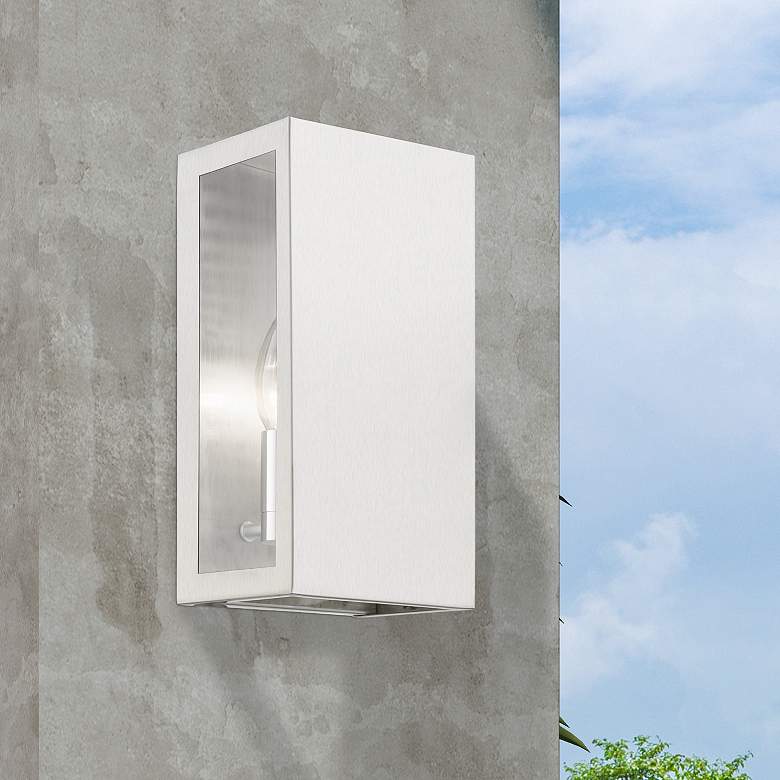 Image 1 2 Light Brushed Nickel Outdoor ADA Medium Sconce