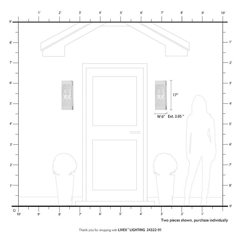 Image 7 2 Light Brushed Nickel Outdoor ADA Sconce more views