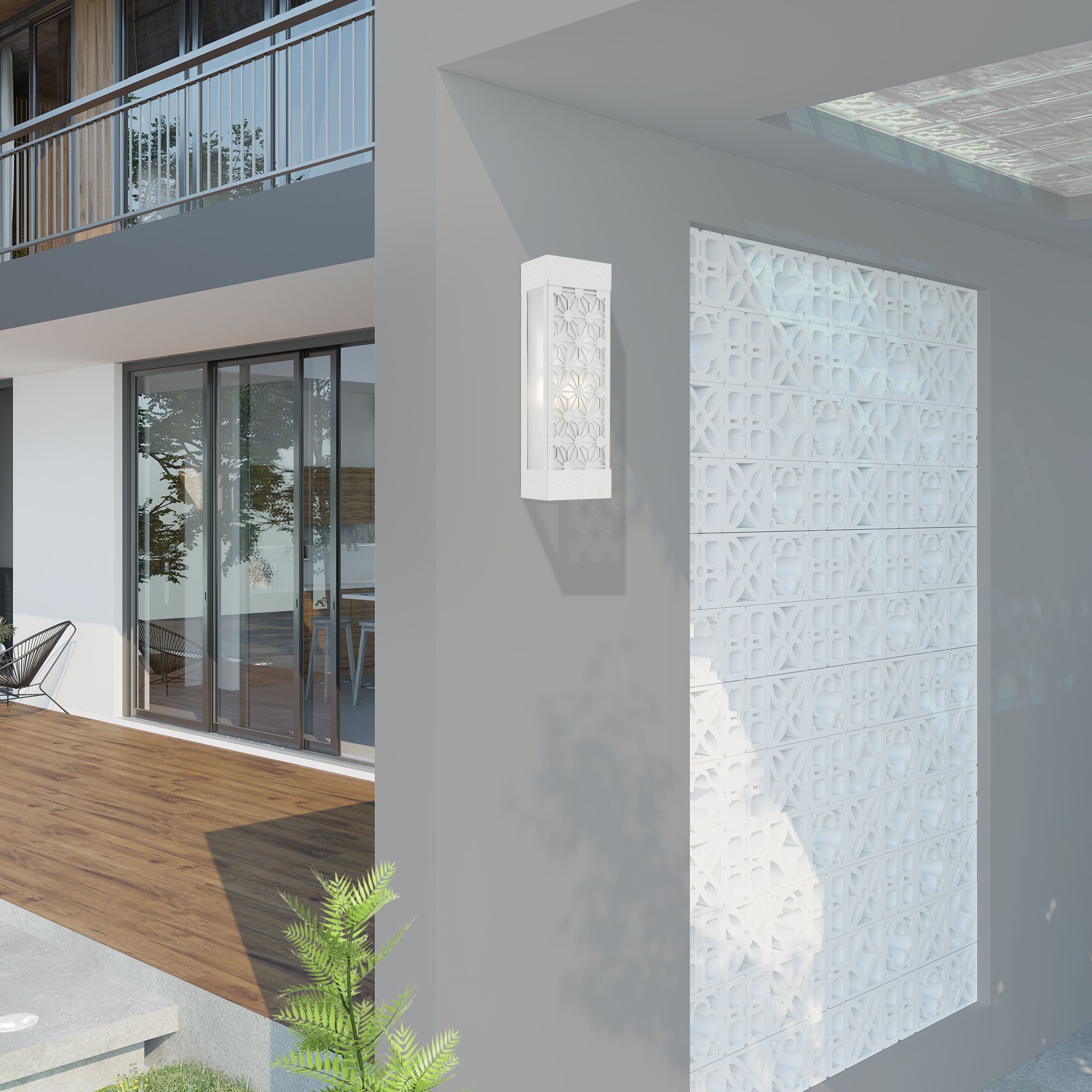 2 Light Brushed Nickel Outdoor ADA Sconce