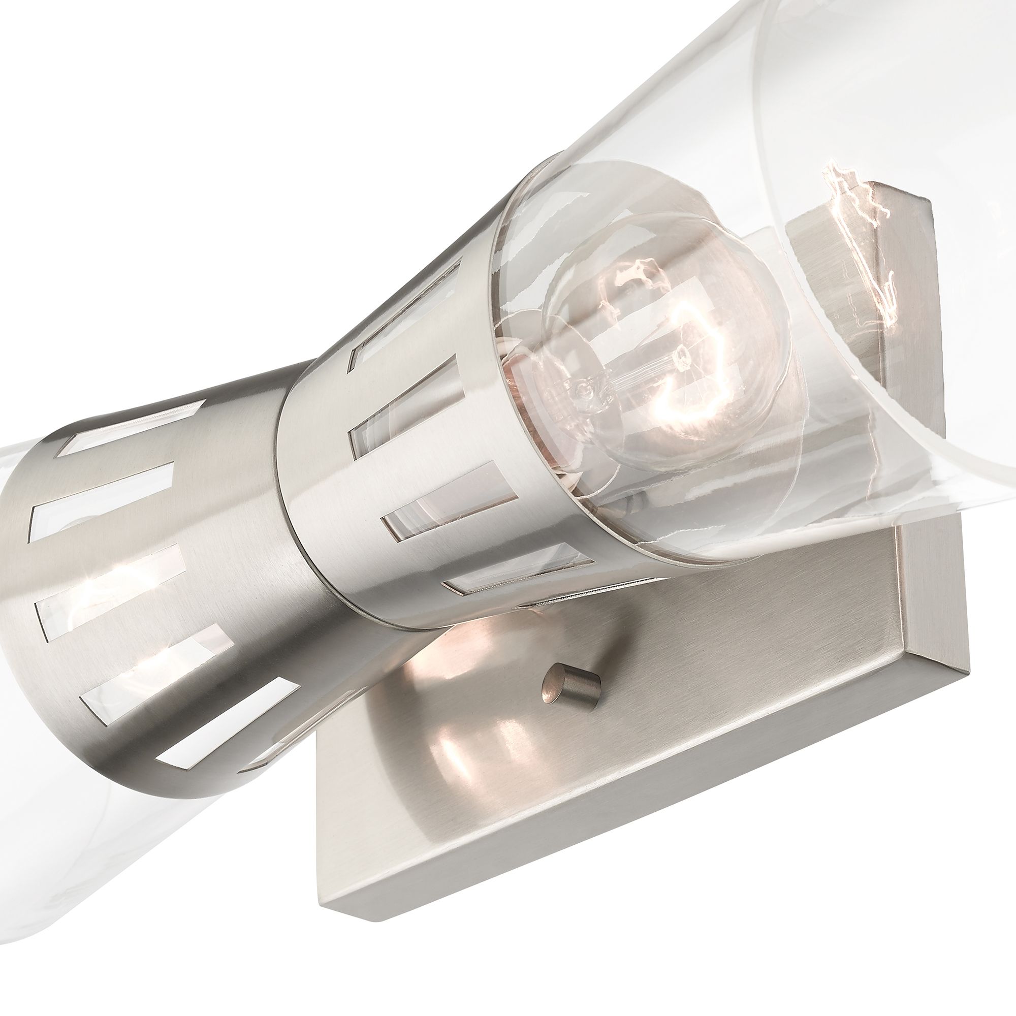 2 Light Brushed Nickel Sconce