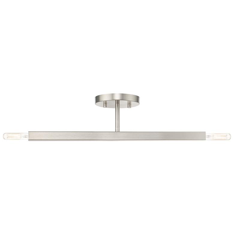 Image 1 2 Light Brushed Nickel Semi-Flush