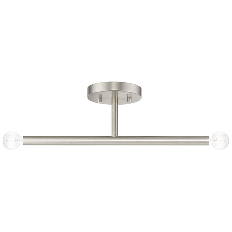 Image 1 2 Light Brushed Nickel Semi-Flush