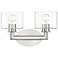 2 Light Brushed Nickel Vanity Sconce with Mouth Blown Clear Glass