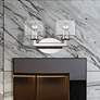 1_2 Light Brushed Nickel Vanity Sconce with Mouth Blown Clear Glass