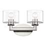 3_2 Light Brushed Nickel Vanity Sconce with Mouth Blown Clear Glass more views