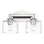 4_2 Light Brushed Nickel Vanity Sconce with Mouth Blown Clear Glass more views