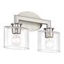 5_2 Light Brushed Nickel Vanity Sconce with Mouth Blown Clear Glass more views