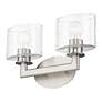 6_2 Light Brushed Nickel Vanity Sconce with Mouth Blown Clear Glass more views