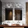 7_2 Light Brushed Nickel Vanity Sconce with Mouth Blown Clear Glass more views