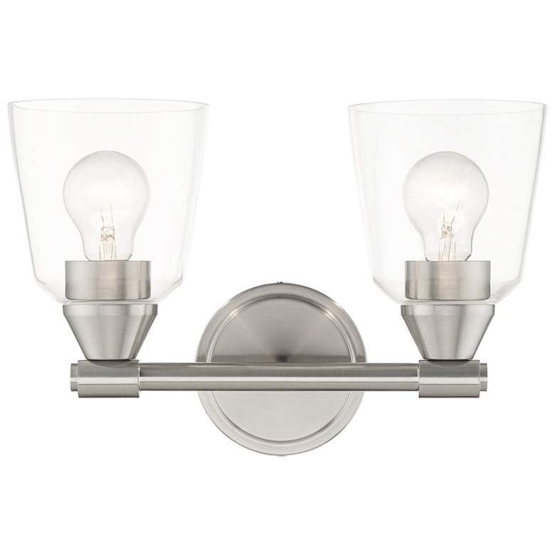 Image 1 2 Light Brushed Nickel Vanity Sconce