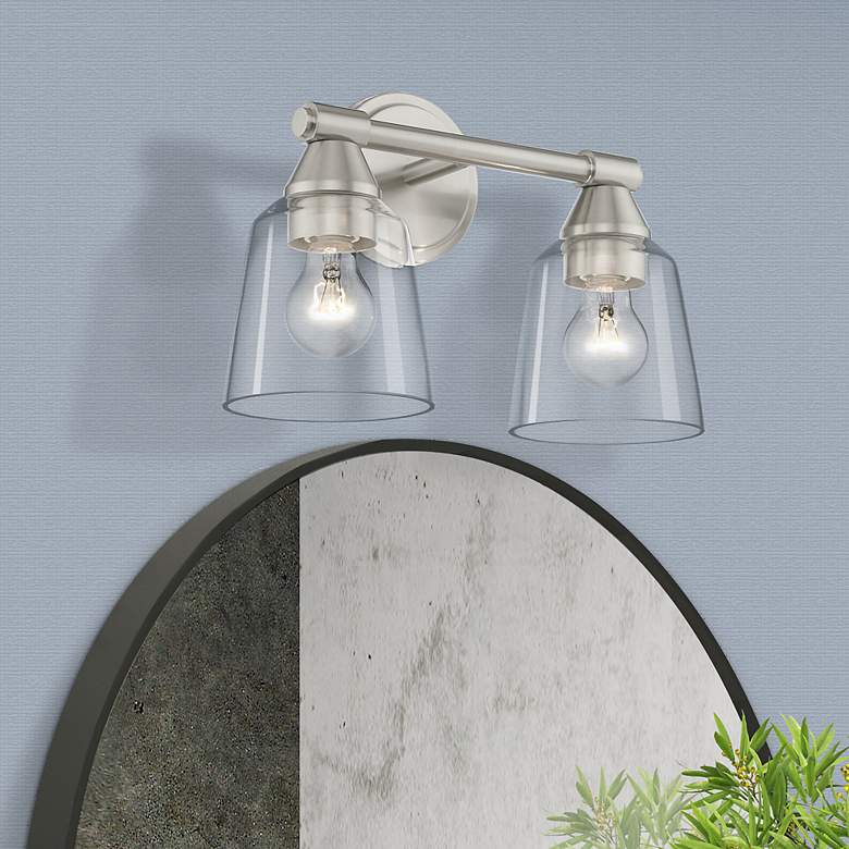 Image 1 2 Light Brushed Nickel Vanity Sconce