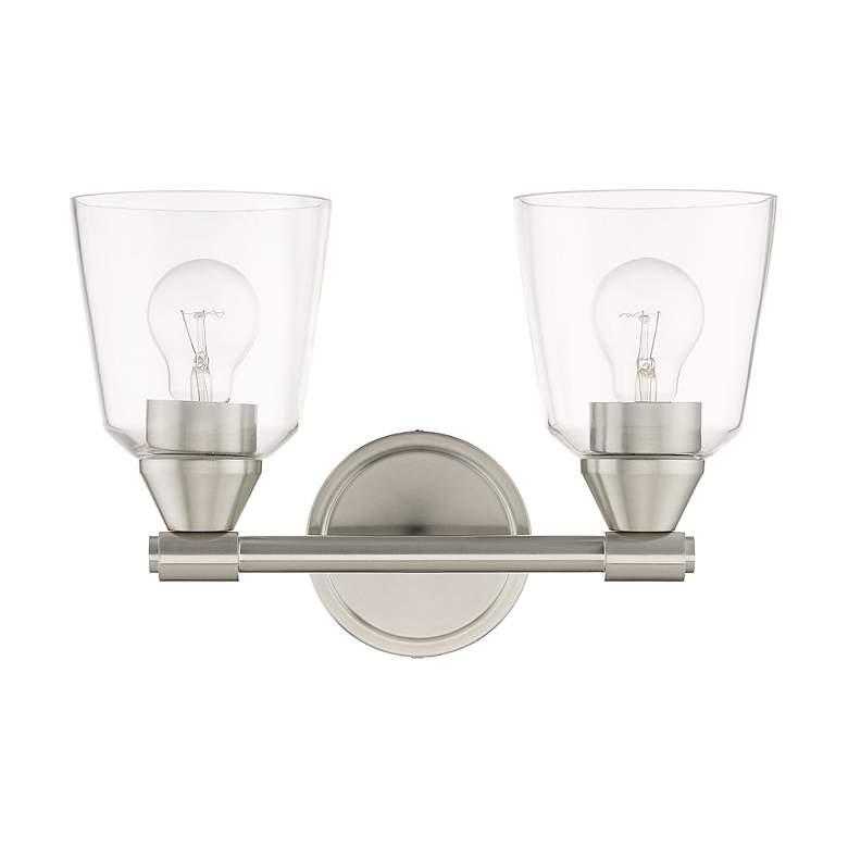 Image 4 2 Light Brushed Nickel Vanity Sconce more views