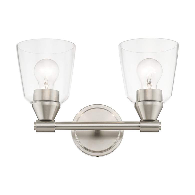 Image 5 2 Light Brushed Nickel Vanity Sconce more views