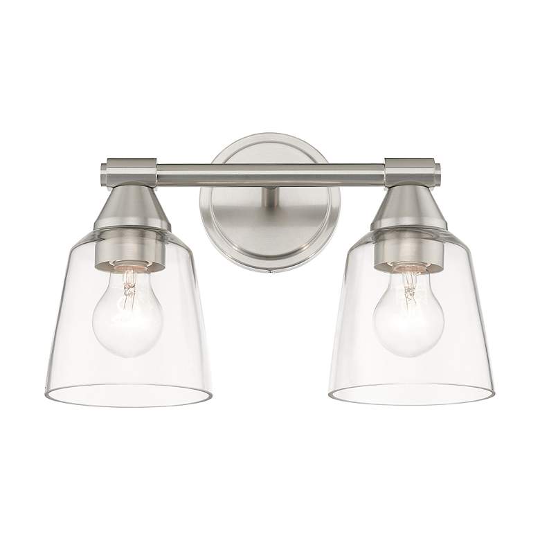 Image 6 2 Light Brushed Nickel Vanity Sconce more views