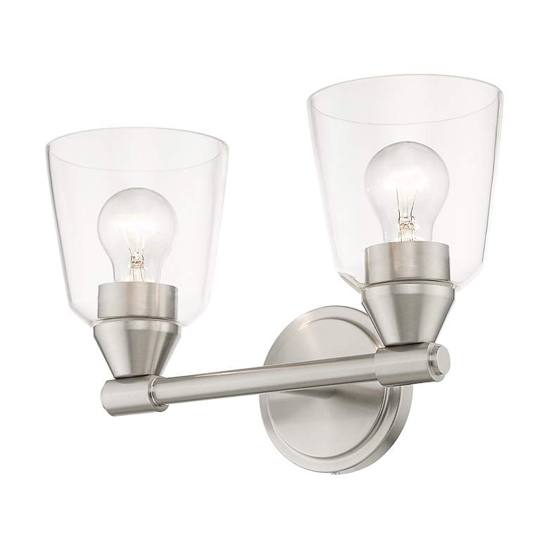 Image 7 2 Light Brushed Nickel Vanity Sconce more views