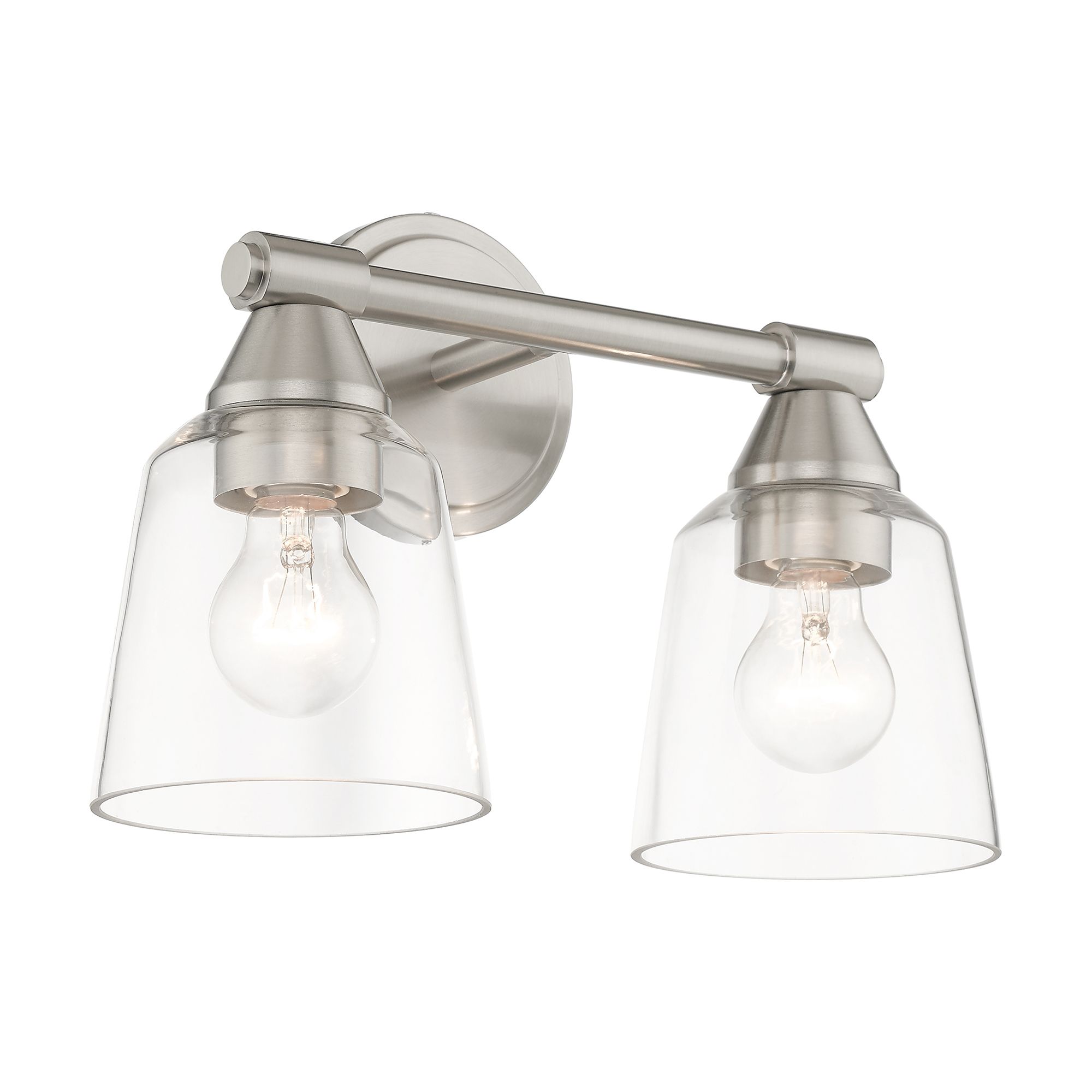 2 Light Brushed Nickel Vanity Sconce